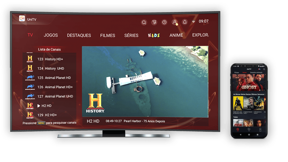 Teleplay no celular e TV